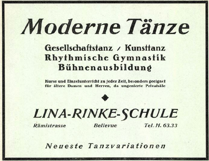 Ungenierte privatsäle tanzschule lina rinke zürich wortfeiler